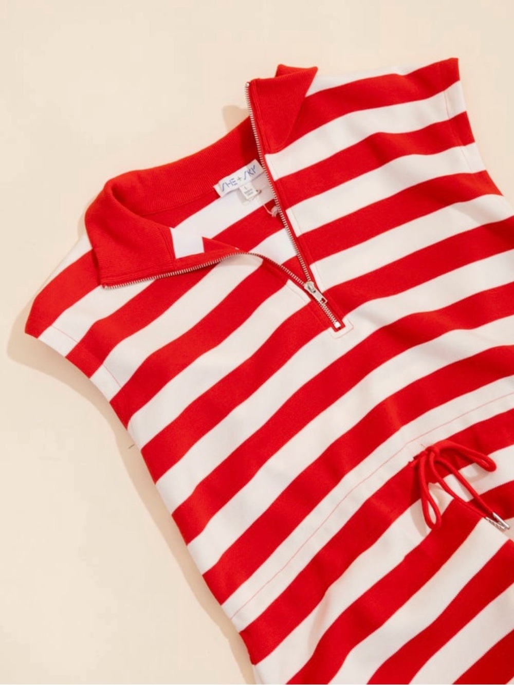 She + Sky, Striped Red & White Dress